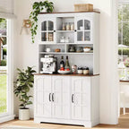 Armoire de garde-manger, Armoire de rangement haute de cuisine avec huche, pour salle à manger