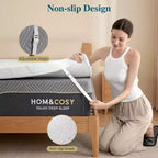 Surmatelas en mousse à mémoire de forme Dyonery pleine taille avec gel rafraîchissant, 7,6 cm, très ferme, avec housse en bambou et soie glacée pour soulager les maux de dos