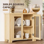 Bahut de buffet avec portes en verre, buffet moderne avec rangement, table de buffet en bois pour salon, salle à manger et cuisine
