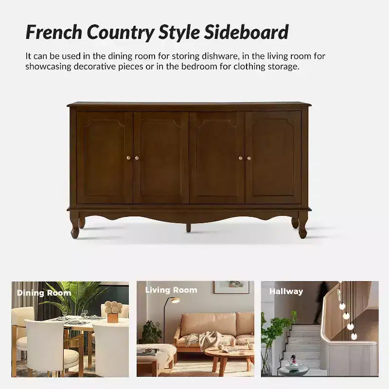 Janey 58 Buffet à 4 portes de large|HULALA HOME-ACORN
