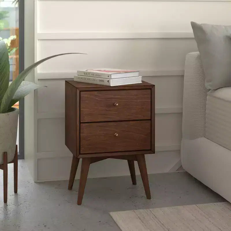 Table de chevet Flynn, Noyer