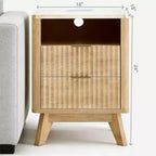 Table de chevet moderne compacte de 45 cm avec plateau en faux marbre, table d'appoint à bords incurvés avec 2 tiroirs et rangement ouvert pour chambre ou salon