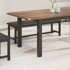 Ensemble de salle à manger extensible peu encombrant pour 4 à 8 personnes, table multifonctionnelle de 160 cm avec bancs et tabourets, imperméable, anti-marques, style moderne du milieu du siècle
