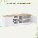 Banc à chaussures 2 portes Costway avec étagères réglables et espace de rangement caché Naturel + Blanc/Blanc