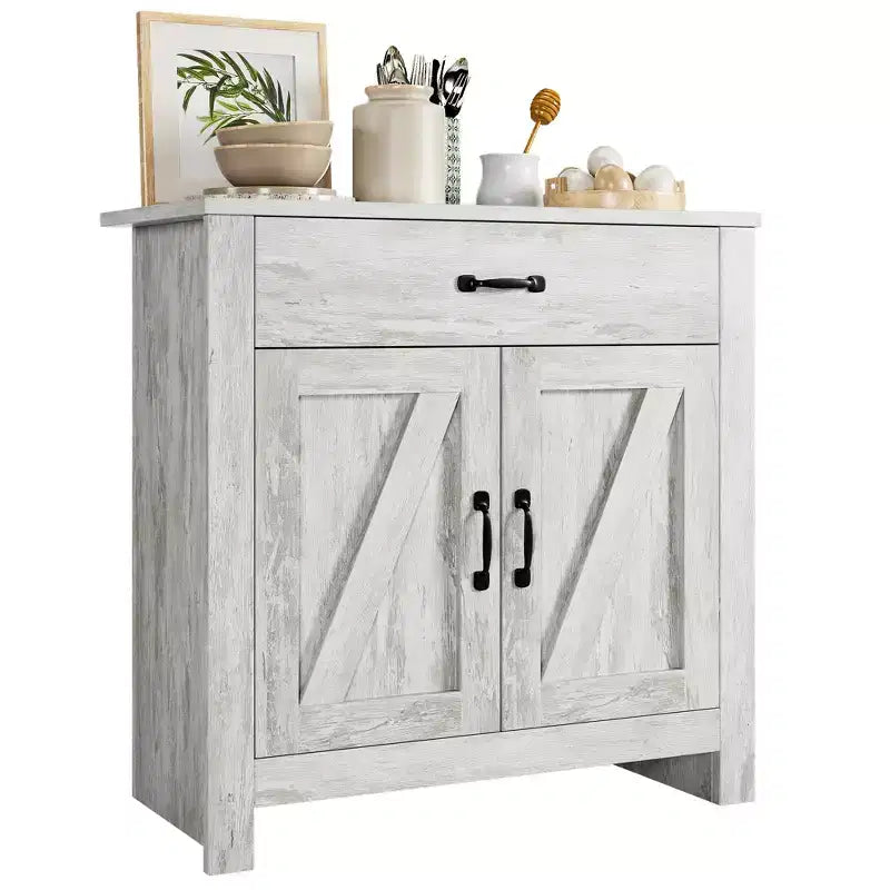 Meuble de buffet, armoire de rangement de cuisine avec tiroirs, porte, étagères réglables, buffet autoportant avec placard de rangement