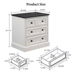 Table de chevet avec 4 tiroirs de rangement, table de nuit large de 66 cm avec station de charge, tables d'appoint en bois pour chambre à coucher, salon