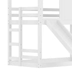 Lit superposé cabane jumeau sur jumeau avec toboggan et étagères de rangement, cadre de lit superposé en bois avec fenêtre pour enfants