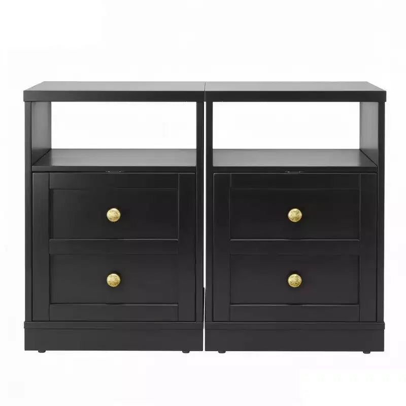 Table de chevet moderne avec porte et étagère ouverte