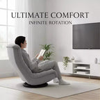 Chaise longue pivotante en mousse Summit Adventure avec appuie-tête, compatible avec le sol, chaise de jeu réglable, gris 26x23x14 pouces