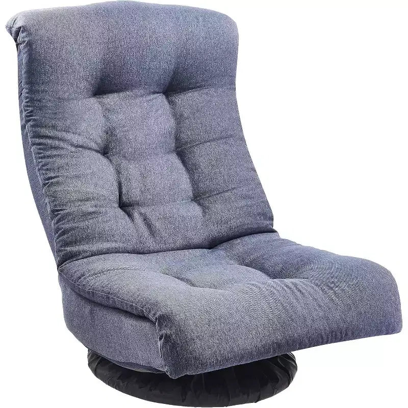 Summit Adventure Swivel Foam Lounge Chair with Headrest Floor Compatible Adjustable Gaming Chair Grey 26x23x14 Inch