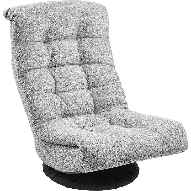 Chaise longue pivotante en mousse Summit Adventure avec appuie-tête, compatible avec le sol, chaise de jeu réglable, gris 26x23x14 pouces