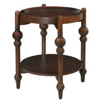 Table d'appoint ronde classique violette GDFStudio en bois massif avec étagère inférieure