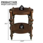 Table d'appoint ronde classique violette GDFStudio en bois massif avec étagère inférieure