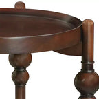 Table d'appoint ronde classique violette GDFStudio en bois massif avec étagère inférieure