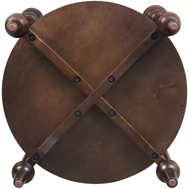 Table d'appoint ronde classique violette GDFStudio en bois massif avec étagère inférieure