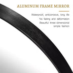 Miroir mural rond de 24 pouces, cadre en aluminium, miroir de salle de bain mural, verre HD incassable sans distorsion, miroir de courtoisie pour salon, entrée, chambre à coucher