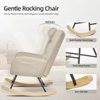 Fauteuil à Bascule de Crèche, Glider Confortable avec Dossier Haut, Siège Rembourré, Fauteuil d'Appoint Vert pour Salon, Chambre