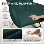 Fauteuil à Bascule de Crèche, Glider Confortable avec Dossier Haut, Siège Rembourré, Fauteuil d'Appoint Vert pour Salon, Chambre
