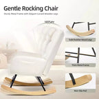 Fauteuil à Bascule de Crèche, Glider Confortable avec Dossier Haut, Siège Rembourré, Fauteuil d'Appoint Vert pour Salon, Chambre