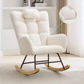 Nursery Rocking Chair, Comfort Glider with High Backrest, Padded Seat, Green Accent Chair for Living Room, Bedroom