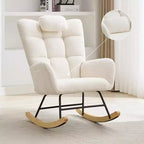 Nursery Rocking Chair, Comfort Glider with High Backrest, Padded Seat, Green Accent Chair for Living Room, Bedroom