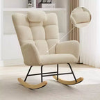 Fauteuil à Bascule de Crèche, Glider Confortable avec Dossier Haut, Siège Rembourré, Fauteuil d'Appoint Vert pour Salon, Chambre