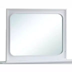 Passion Furniture Milan Miroir de commode rectangulaire avec cadre en bois blanc, 45 po l. x 36 po H