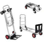 Heavy Duty 2-in-1 Convertible Hand Truck Platform Cart  700 lbs Capacity, Folding Dolly with Telescoping Handle & 4 Wheels  Ideal for Warehouse