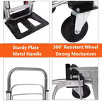 Diable Chariot Plateforme Convertible Robuste 2-en-1, Capacité 317 kg, Chariot Pliant avec Poignée Télescopique et 4 Roues – Idéal pour Entrepôt