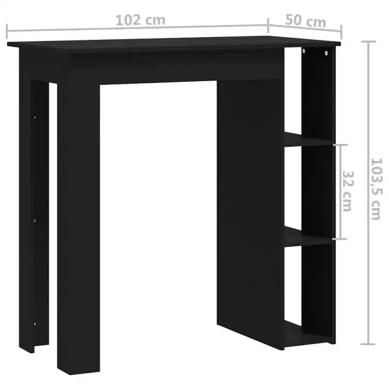 vidaXL Table de bar avec étagère Bois d'ingénierie Salle à manger Cuisine Haute Haute Murale Pièce