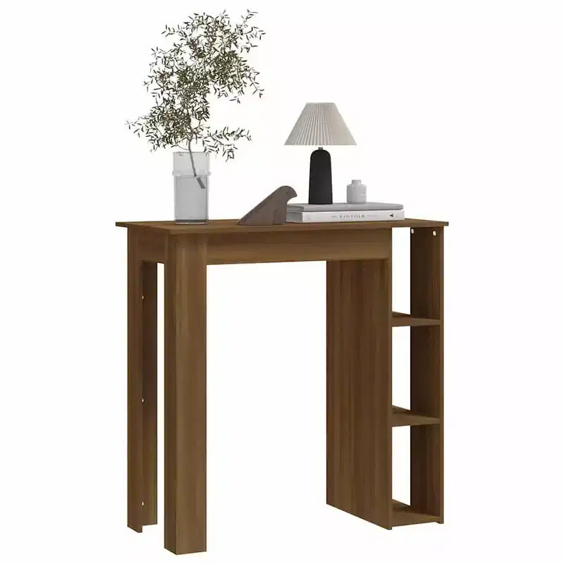 vidaXL Table de bar avec étagère Bois d'ingénierie Salle à manger Cuisine Haute Haute Murale Pièce