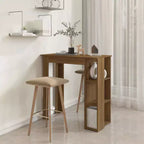 vidaXL Table de bar avec étagère Bois d'ingénierie Salle à manger Cuisine Haute Haute Murale Pièce
