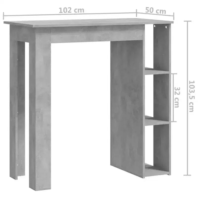 vidaXL Table de bar avec étagère Bois d'ingénierie Salle à manger Cuisine Haute Haute Murale Pièce