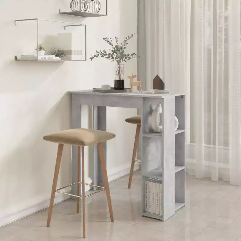 vidaXL Table de bar avec étagère Bois d'ingénierie Salle à manger Cuisine Haute Haute Murale Pièce