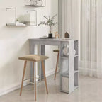 vidaXL Table de bar avec étagère Bois d'ingénierie Salle à manger Cuisine Haute Haute Murale Pièce
