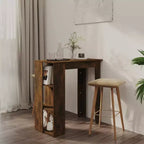 vidaXL Table de bar avec étagère Bois d'ingénierie Salle à manger Cuisine Haute Haute Murale Pièce