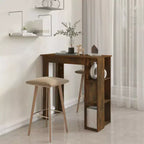 vidaXL Table de bar avec étagère Bois d'ingénierie Salle à manger Cuisine Haute Haute Murale Pièce