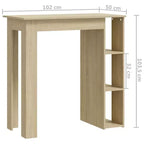 vidaXL Table de bar avec étagère Bois d'ingénierie Salle à manger Cuisine Haute Haute Murale Pièce