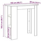 vidaXL Table de bar avec étagère Bois d'ingénierie Salle à manger Cuisine Haute Haute Murale Pièce