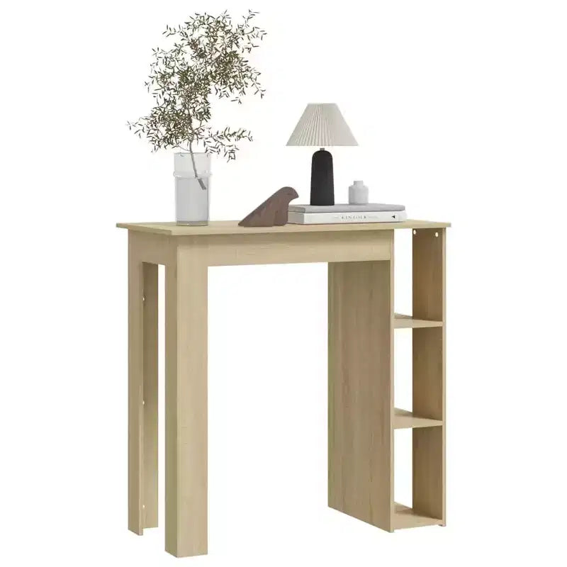 vidaXL Table de bar avec étagère Bois d'ingénierie Salle à manger Cuisine Haute Haute Murale Pièce