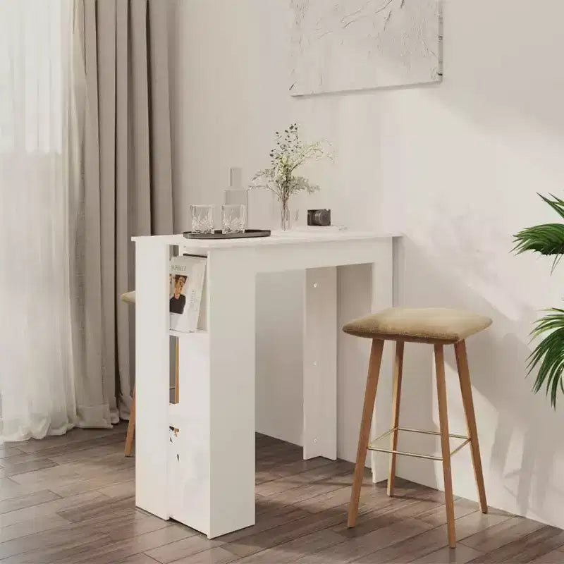 vidaXL Table de bar avec étagère Bois d'ingénierie Salle à manger Cuisine Haute Haute Murale Pièce