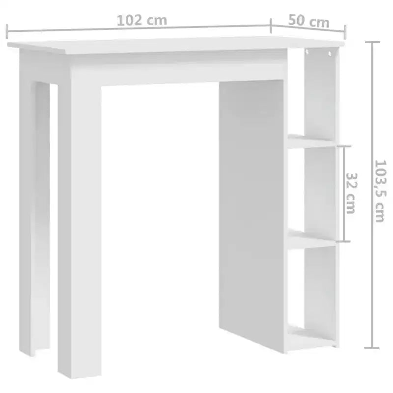 vidaXL Table de bar avec étagère Bois d'ingénierie Salle à manger Cuisine Haute Haute Murale Pièce