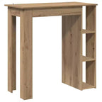 vidaXL Table de bar avec étagère Bois d'ingénierie Salle à manger Cuisine Haute Haute Murale Pièce
