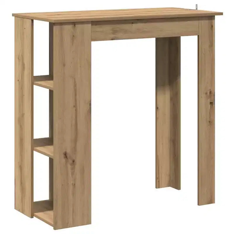 vidaXL Table de bar avec étagère Bois d'ingénierie Salle à manger Cuisine Haute Haute Murale Pièce