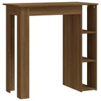 vidaXL Table de bar avec étagère Bois d'ingénierie Salle à manger Cuisine Haute Haute Murale Pièce