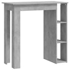 vidaXL Table de bar avec étagère Bois d'ingénierie Salle à manger Cuisine Haute Haute Murale Pièce