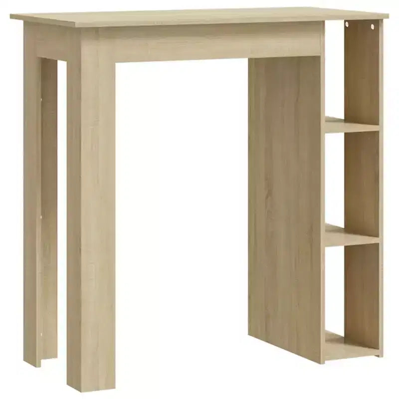 vidaXL Table de bar avec étagère Bois d'ingénierie Salle à manger Cuisine Haute Haute Murale Pièce