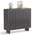 Meuble à chaussures Acekool 46 avec porte cannelée, meuble de rangement 5 niveaux, banc d'entrée rustique pour couloir, 41,5H