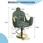 Fauteuil de barbier professionnel inclinable Garvee, chaise de salon de beauté pour barbier et domicile, fauteuil de salon pivotant à 30° pour coiffeur