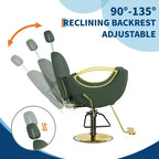 Fauteuil de barbier professionnel inclinable Garvee, chaise de salon de beauté pour barbier et domicile, fauteuil de salon pivotant à 30° pour coiffeur